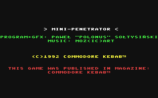 C64 GameBase Mini-Penetrator Commodore_Kebab 1992