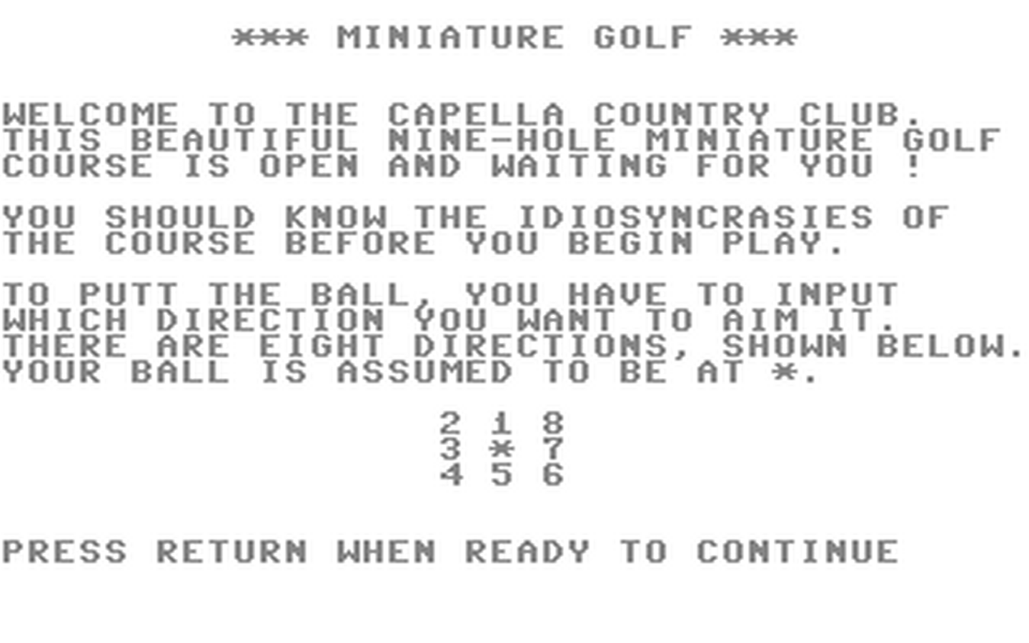 C64 GameBase Miniature_Golf Datamost,_Inc. 1984