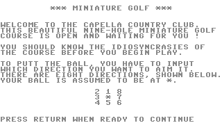 C64 GameBase Miniature_Golf Datamost,_Inc. 1984