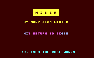 C64 GameBase Miser Osbourne/McGraw-Hill 1983