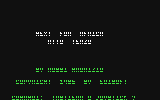 C64 GameBase Missione_Africa Edisoft_S.r.l./Next_Game 1985