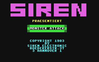 C64 GameBase Monster_Attack Siren_Electronic 1983