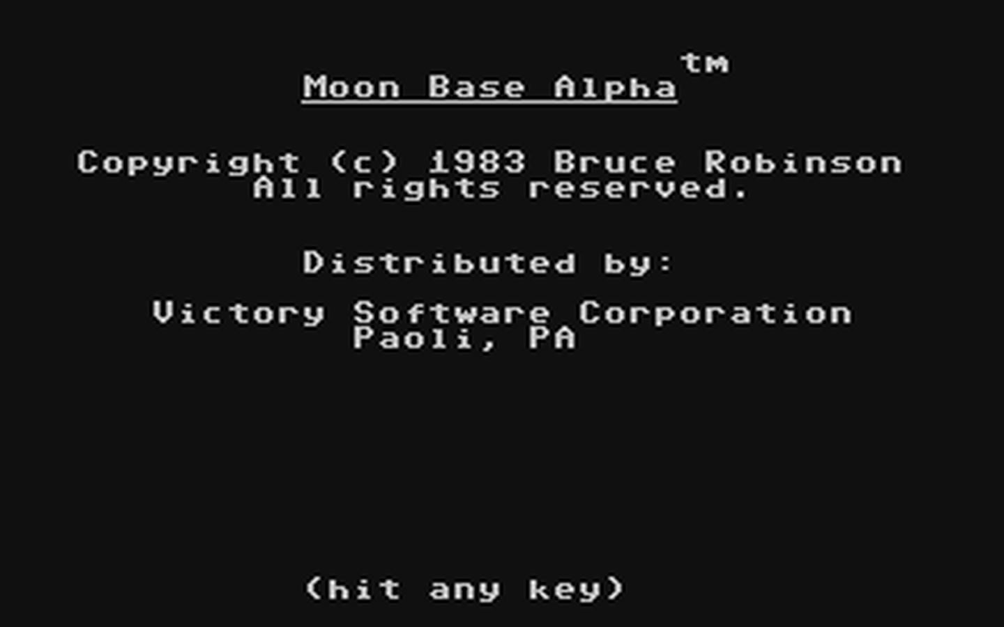 C64 GameBase Moon_Base_Alpha Victory_Software 1983