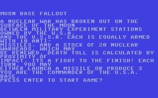 C64 GameBase Moon_Base_Fallout Tab_Books,_Inc. 1981