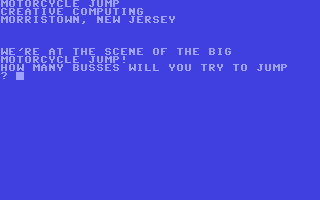 C64 GameBase Motorcycle_Jump Creative_Computing 1979