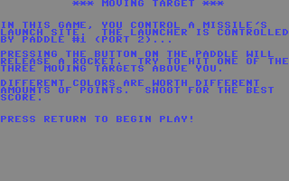C64 GameBase Moving_Target Datamost,_Inc. 1984