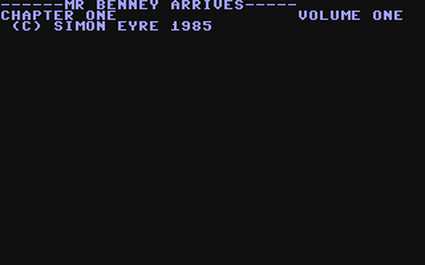 C64 GameBase Mr._Benney_Arrives Argus_Specialist_Publications_Ltd./Home_Computing_Weekly 1985