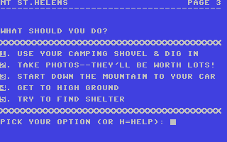 C64 GameBase Mt_St.Helens_-_Volcano_Sim Commodore_Educational_Software 1983