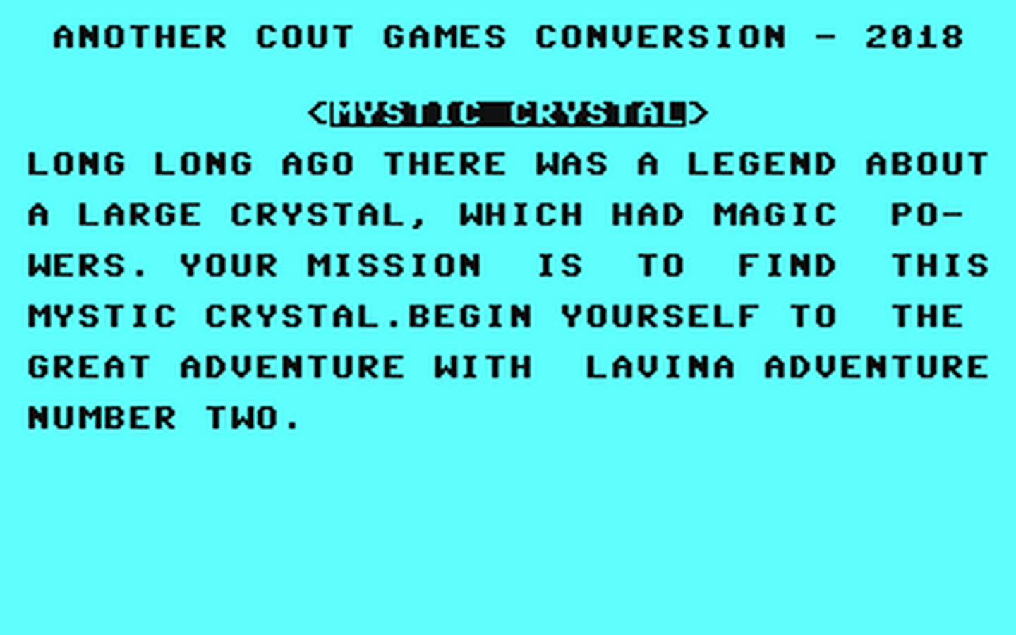 C64 GameBase Mystic_Crystal (Not_Published) 2018