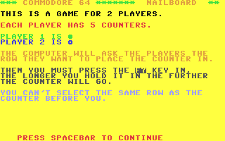 C64 GameBase Nailboard Robtek_Ltd. 1986