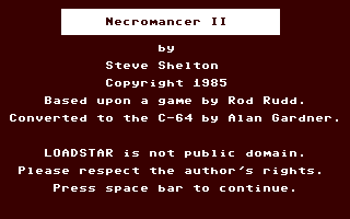 C64 GameBase Necromancer_II Loadstar/Softalk_Production 1985