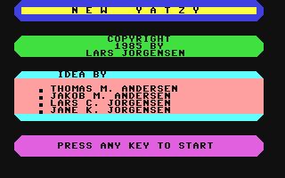C64 GameBase New_Yatzy Computerworld_Danmark_AS/RUN 1986