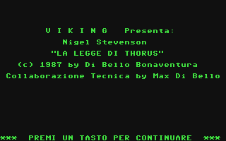C64 GameBase Nigel_Stevenson_-_La_Legge_di_Thorus Edizioni_Hobby/Viking 1987