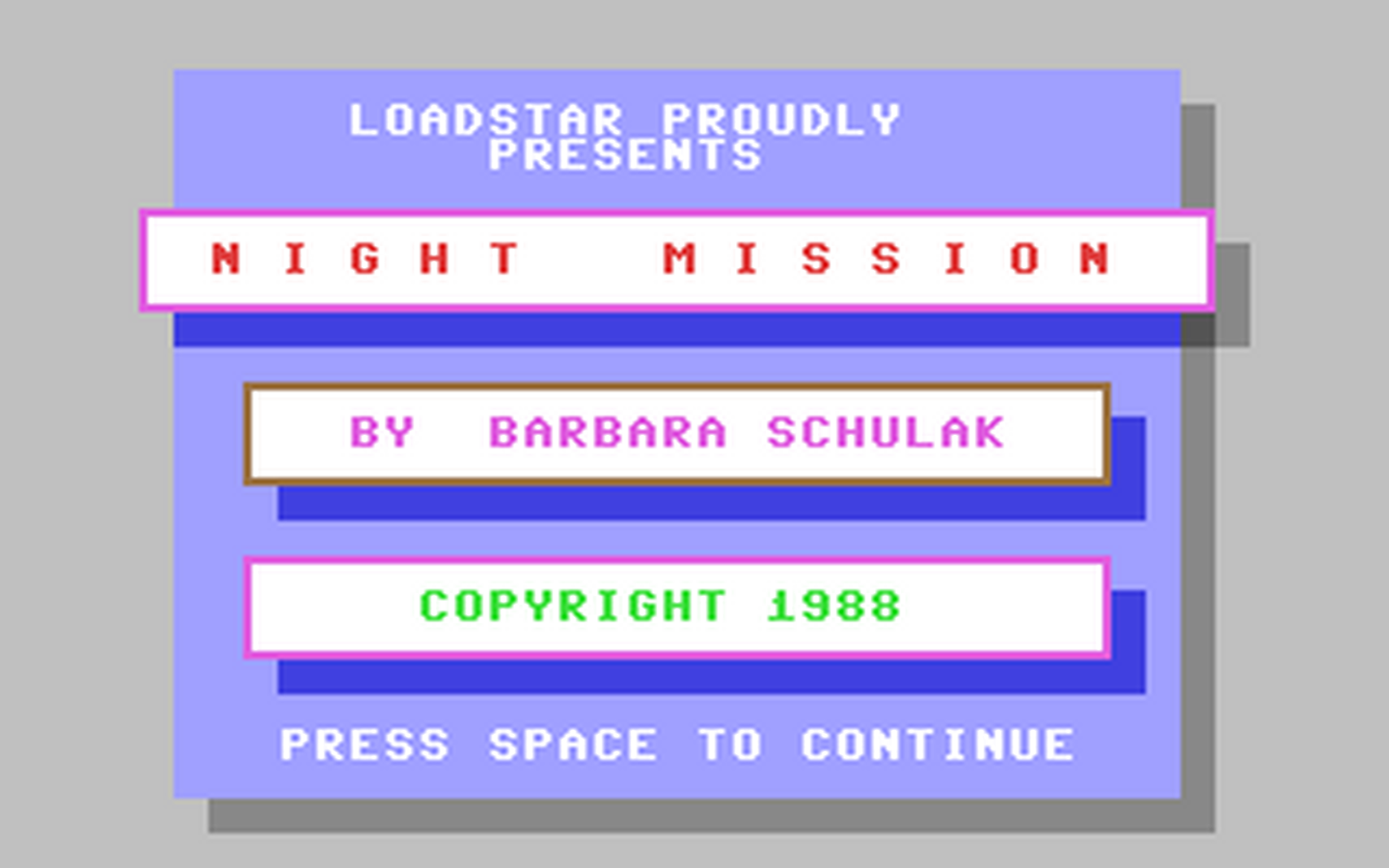 C64 GameBase Night_Mission Loadstar/Softdisk_Publishing,_Inc. 1988