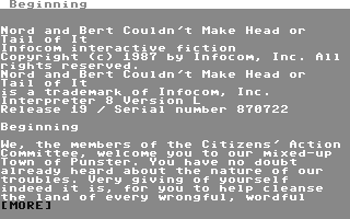C64 GameBase Nord_and_Bert_Couldn't_Make_Head_or_Tail_of_It Infocom 1987