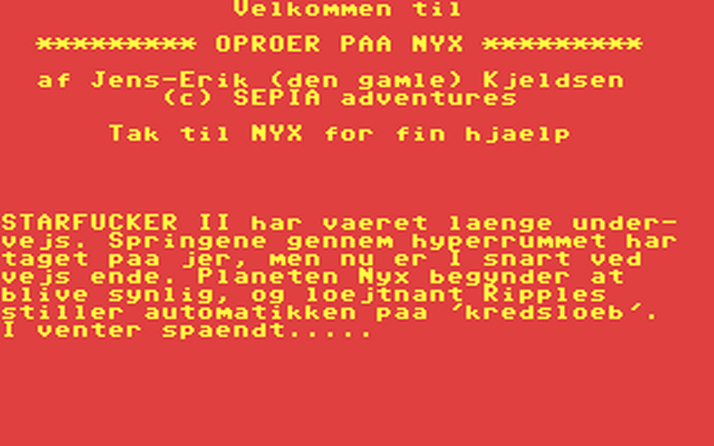 C64 GameBase Opror_Pa_Nyx Sepia_Adventures 1988
