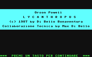 C64 GameBase Orson_Powell_-_Lycanthropus Edizioni_Hobby/Viking 1987