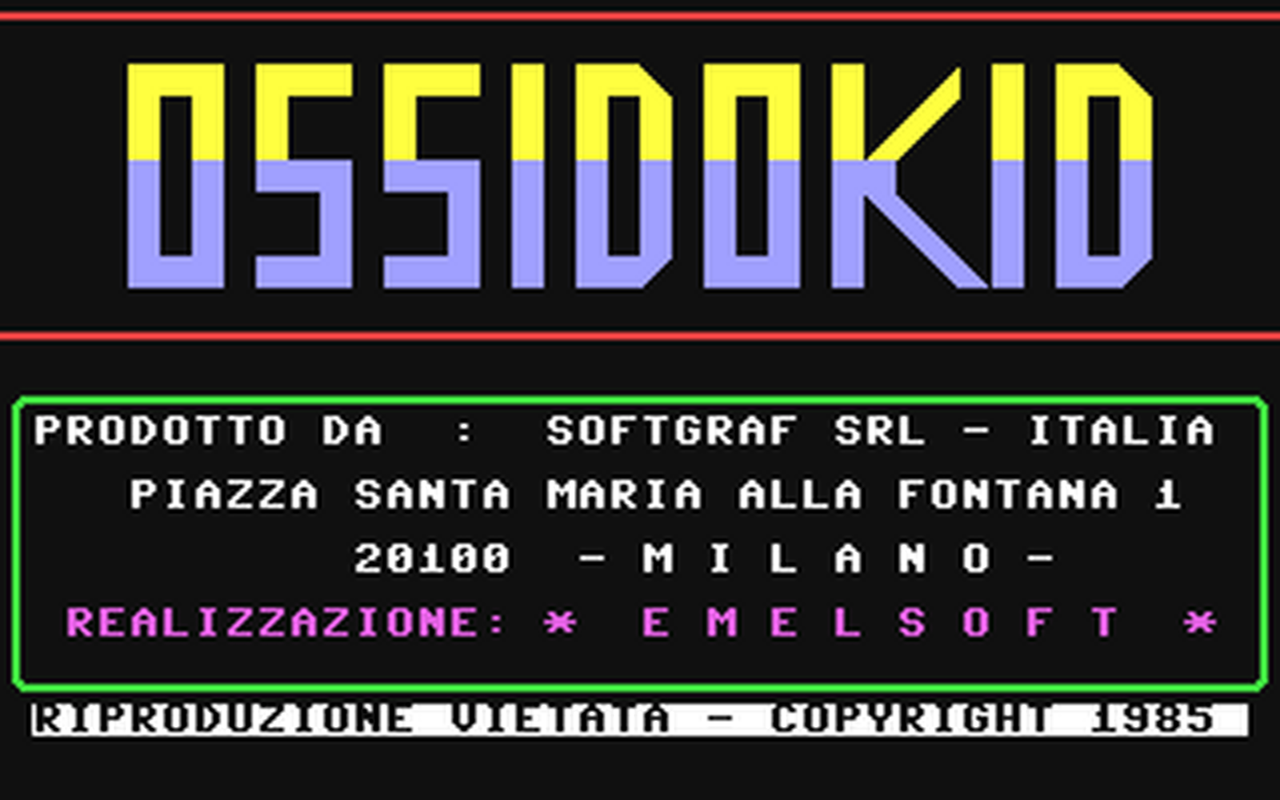 C64 GameBase Ossidokid CESE_s.r.l./Amico_Bit 1985