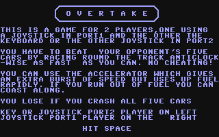 C64 GameBase Overtake Cascade_Games_Ltd. 1984