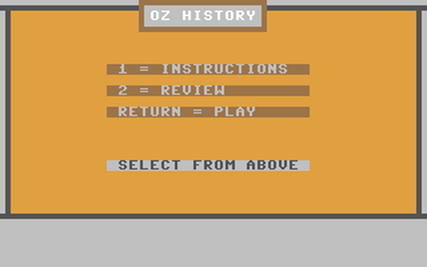 C64 GameBase Oz_History Street_Games 1986