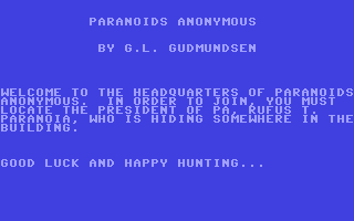 C64 GameBase Paranoids_Anonymous Aardvark_Action_Software 1984
