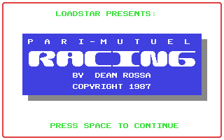 C64 GameBase Pari-Mutuel_Racing Commodore_Magazine,_Inc. 1987