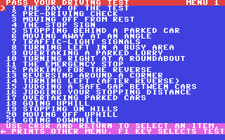C64 GameBase Pass_Your_Driving_Test Audiogenic_Software_Ltd. 1987