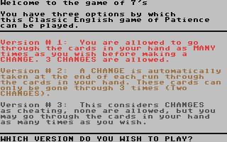 C64 GameBase Patience_-_The_Game_of_7's Courbois_Software 1983