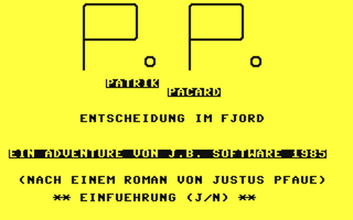 C64 GameBase Patrik_Pacard_-_Entscheidung_im_Fjord JB_Software 1985
