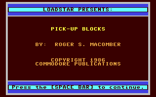 C64 GameBase Pick-Up_Blocks Commodore_Microcomputers_Magazine 1986