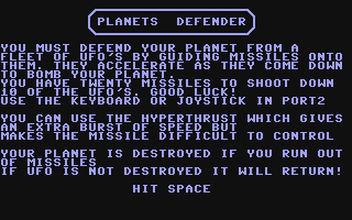 C64 GameBase Planets_Defender Cascade_Games_Ltd. 1984