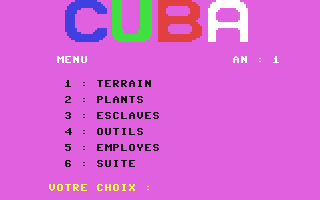 C64 GameBase Plantation_de_CUBA Tilt-micro-jeux/Editions_Mondiales_S.A. 1987