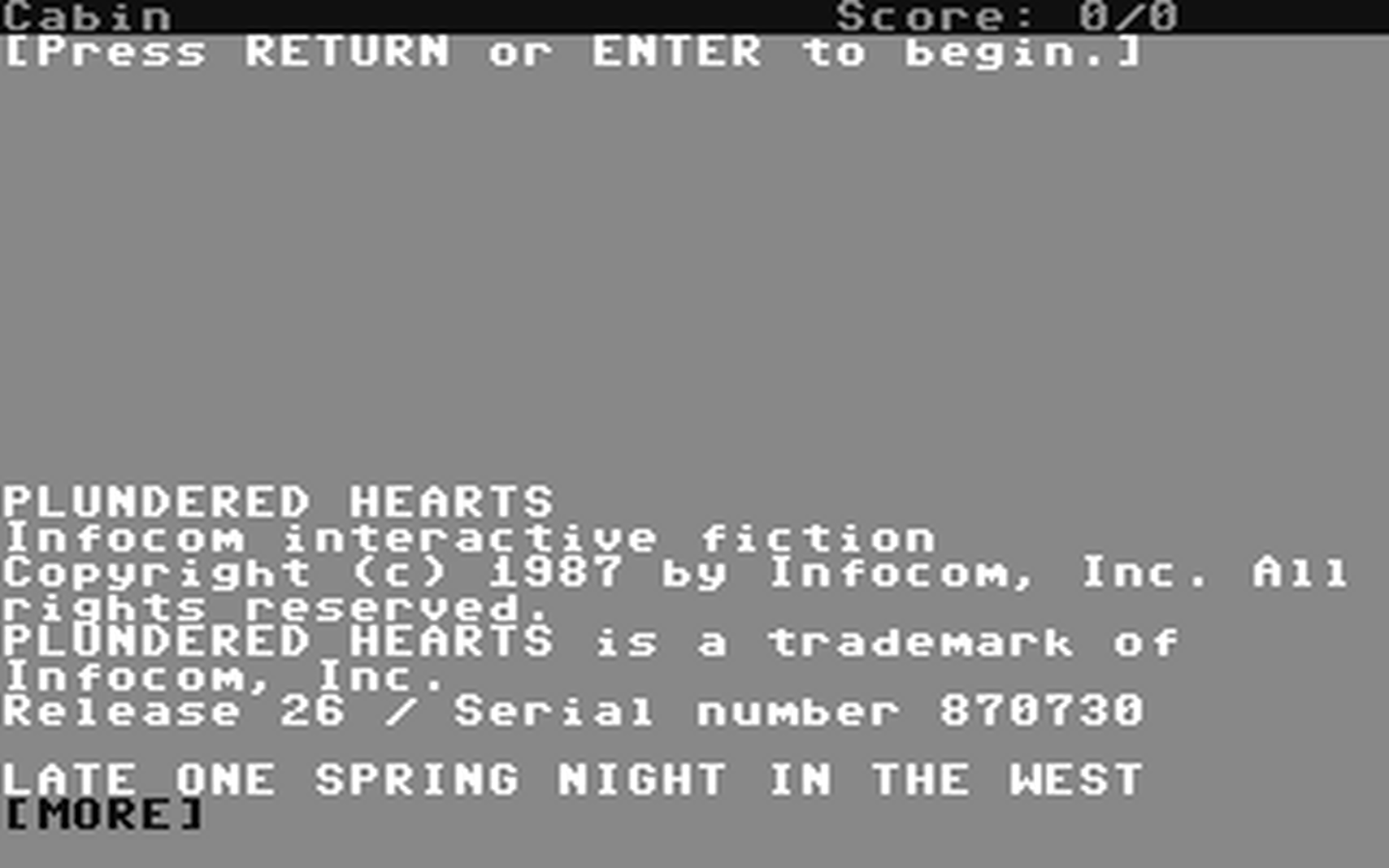 C64 GameBase Plundered_Hearts Infocom 1987