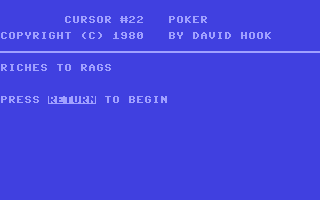 C64 GameBase Poker The_Code_Works/CURSOR 1980