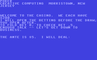 C64 GameBase Poker Creative_Computing 1978