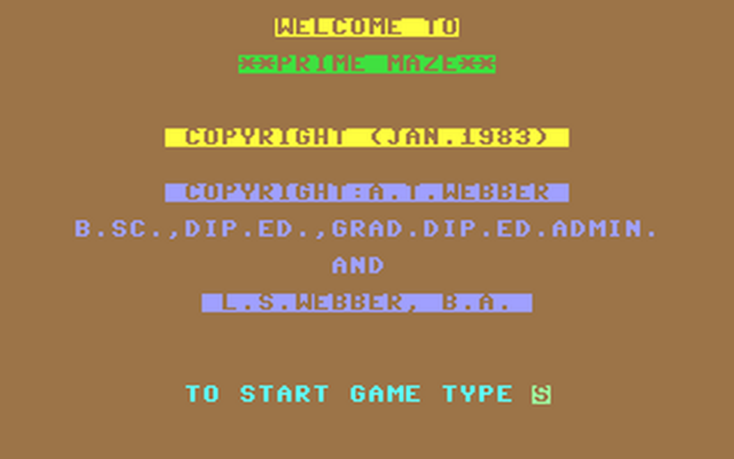 C64 GameBase Prime_Maze EDU-KIT_Productions 1983