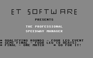 C64 GameBase Professional_Speedway_Manager ET_Software 1995