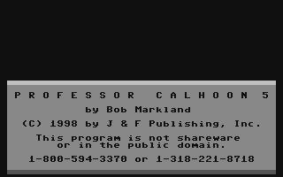 C64 GameBase Professor_Calhoon_V Loadstar/J_&_F_Publishing,_Inc. 1998