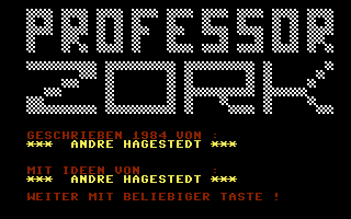 C64 GameBase Professor_Zork Happy_Software_[Markt_&_Technik] 1984