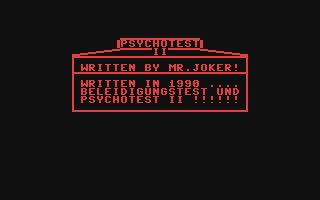 C64 GameBase Psychotest_II B-Soft_PD 1995