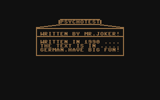 C64 GameBase Psychotest_I B-Soft_PD 1995