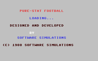 C64 GameBase Pure-Stat_Football Software_Simulations 1988