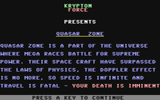 C64 GameBase Quasar_Zone Krypton_Force