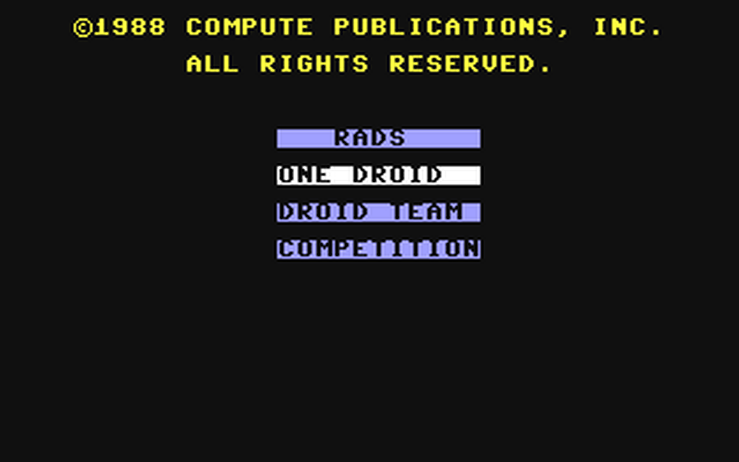 C64 GameBase RADs COMPUTE!_Publications,_Inc./COMPUTE!'s_Gazette 1988