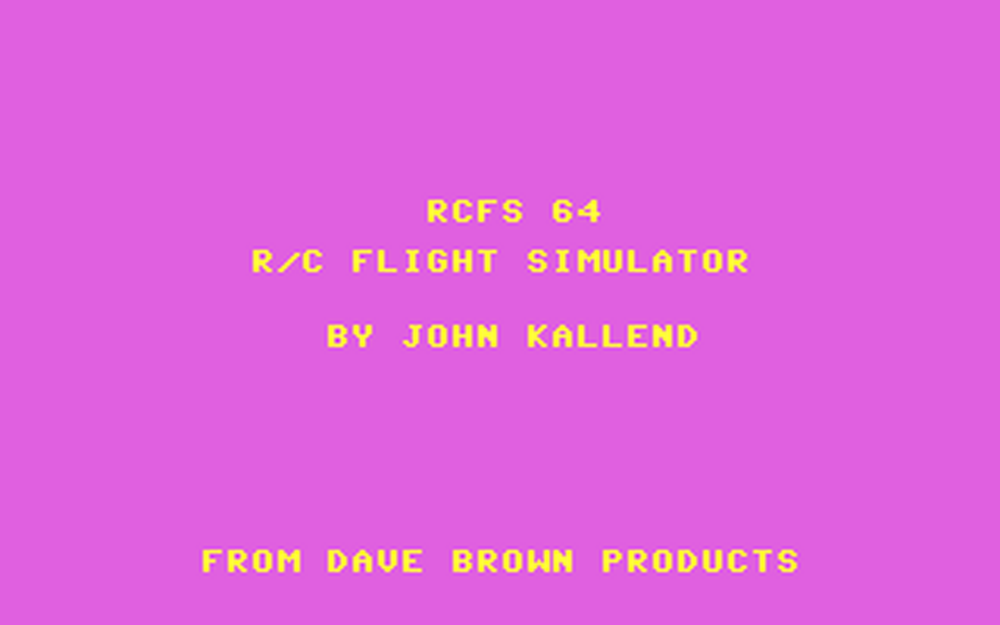 C64 GameBase RCFS_64_-_Remote_Control_Flight_Simulator Dave_Brown_Products 1984