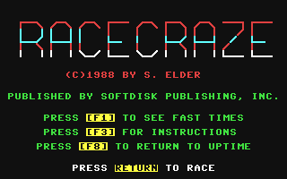 C64 GameBase Race_Craze UpTime_Magazine/Softdisk_Publishing,_Inc. 1988