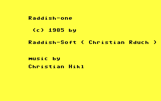 C64 GameBase Raddish-One Rätz-Eberle_Verlag/Computer_Kontakt 1985
