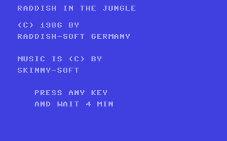 C64 GameBase Raddish_in_the_Jungle Rätz-Eberle_Verlag/Computer_Kontakt 1986