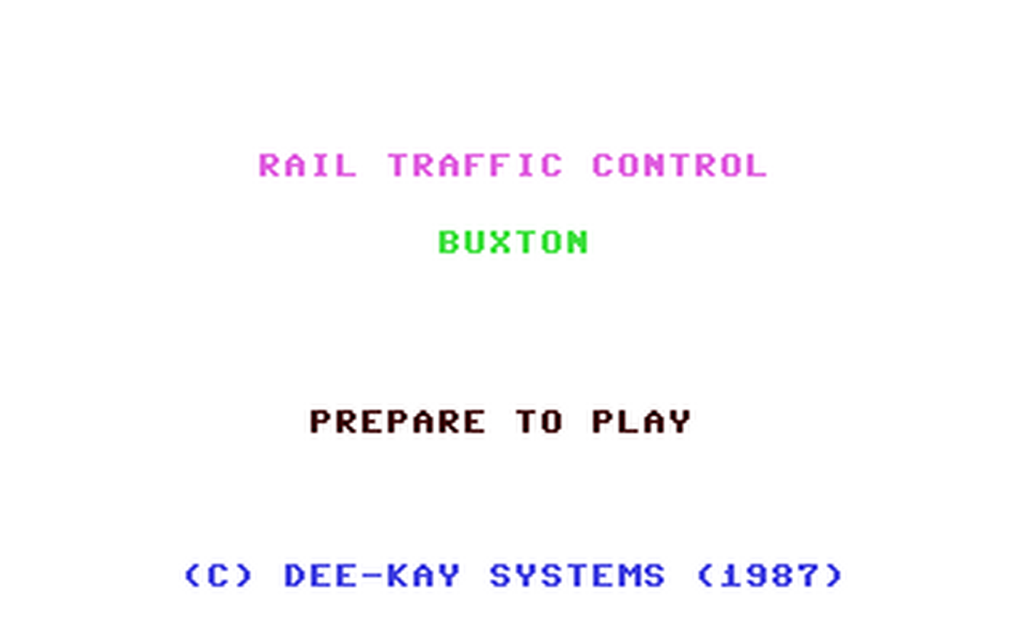 C64 GameBase Rail_Traffic_Control_-_Buxton Dee-Kay_Systems 1987