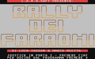 C64 GameBase Rally_dei_Faraoni Edisoft_S.r.l./Next_Game 1986